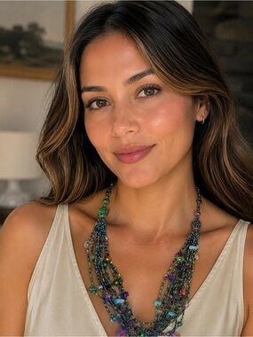 Handmade Guatemalan Multi-Strand Beaded Necklace
